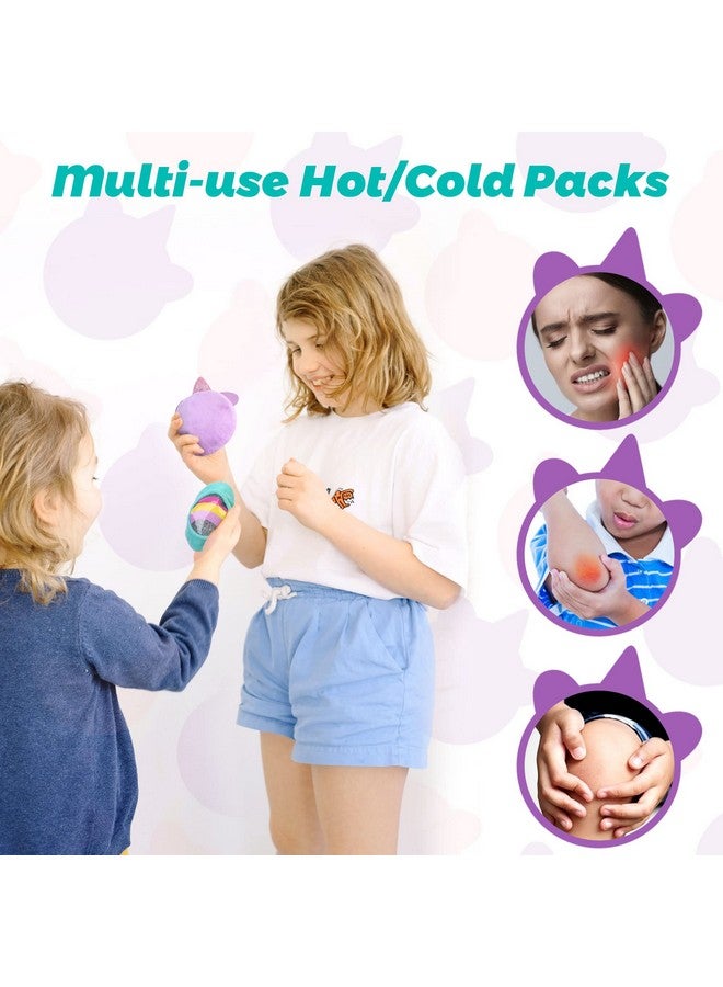 لوتفانسي أكياس ثلج للأطفال من أجل بو بوس، عبوة من 3 قطع، أكياس ثلج ساخنة وباردة قابلة لإعادة الاستخدام بأكمام لطيفة من القطيفة، وسادات صغيرة مستديرة من حبات الجل للإصابات والصداع والحمى وأسنان العقل وتسكين الآلام، مقاس 4.75 بوصة - Image 3