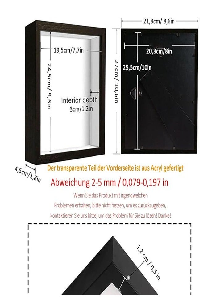 إطار الصورة لملء, إطار الصورة العميقة لملء, 21.8 × 26.8 سم, إطار عميق للجدار وسطح المكتب, إطار الكائن ثلاثي الأبعاد, عميق 3 سم, مناسبة لتزيين الجدار ثلاثي الأبعاد, الخشب - Image 2