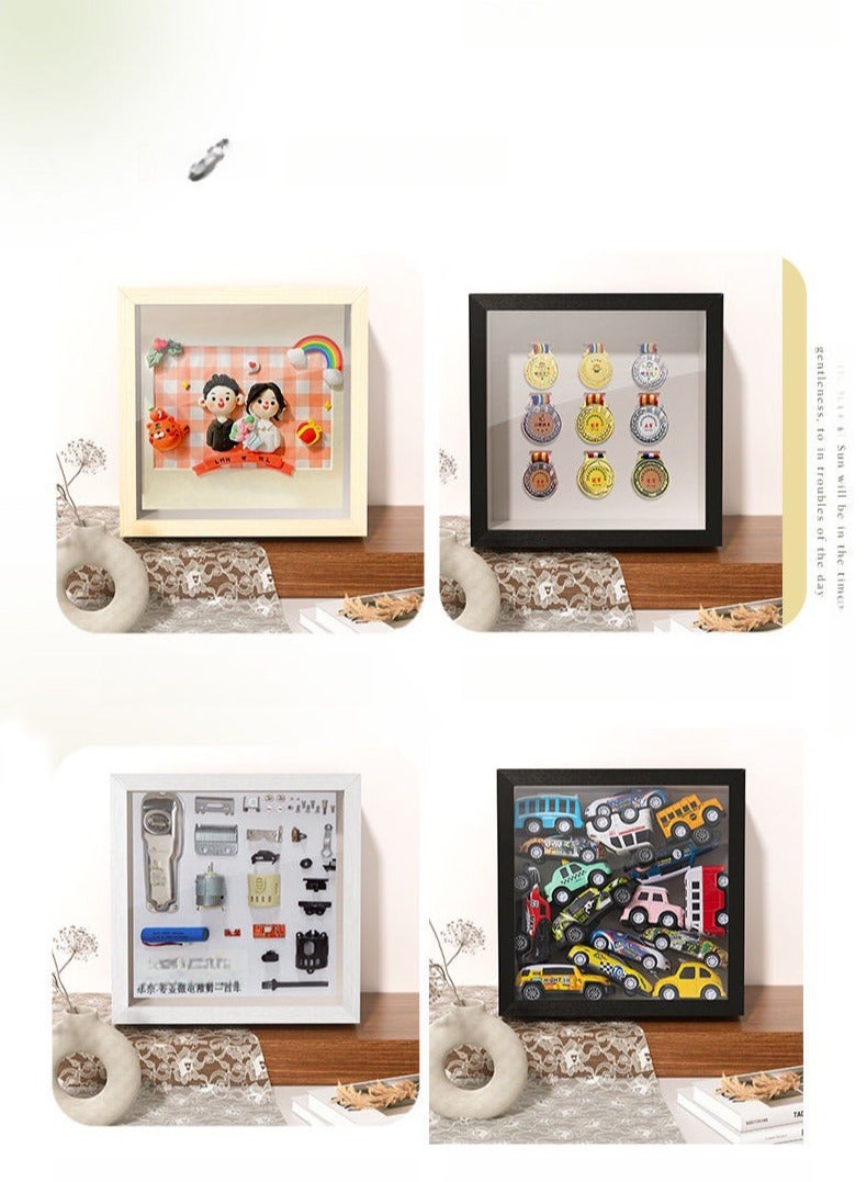 إطار الصورة لملء, إطار الصورة العميقة لملء, 21.8 × 26.8 سم, إطار عميق للجدار وسطح المكتب, إطار الكائن ثلاثي الأبعاد, عميق 3 سم, مناسبة لتزيين الجدار ثلاثي الأبعاد, الخشب - Image 3