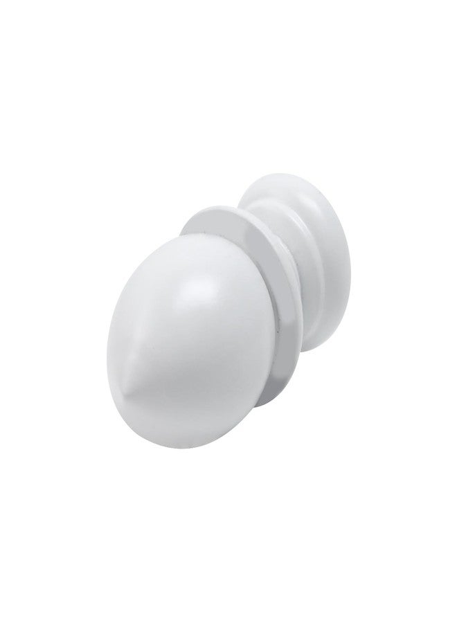 Oedema 2 Pcs Curtain Rods for Windows Replacement Drapery Rod Finials Wooden Drapery Pole Ball Ends, White - Image 3