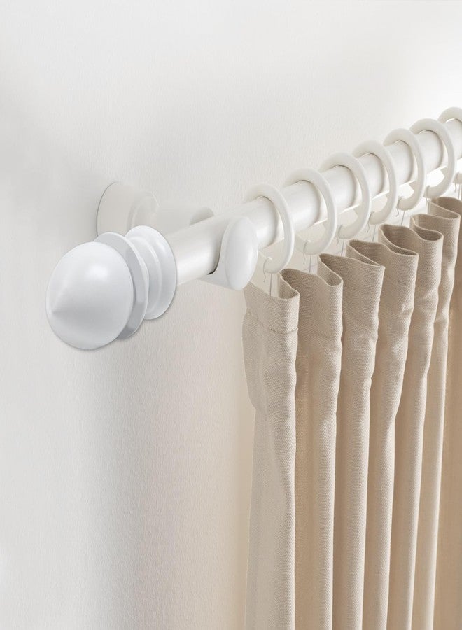 Oedema 2 Pcs Curtain Rods for Windows Replacement Drapery Rod Finials Wooden Drapery Pole Ball Ends, White - Image 5