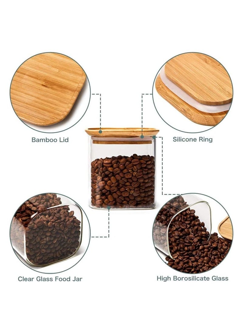 GGEROU - Glass Storage Jars with Airtight Bamboo Lid 3 Pack Glass Food Storage Containers Canisters 1600ml - Image 1