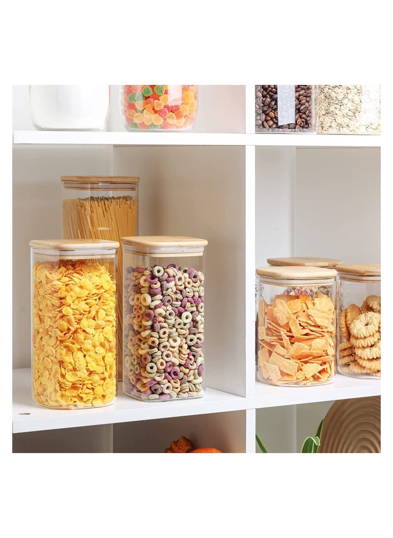 GGEROU - Glass Storage Jars with Airtight Bamboo Lid 3 Pack Glass Food Storage Containers Canisters 1600ml - Image 1