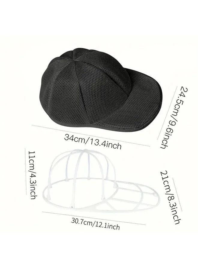 آلة غسيل القبعات مع إطار وكيس للقبعات البيسبول للبالغين والأطفال باللون الأسود - Image 4