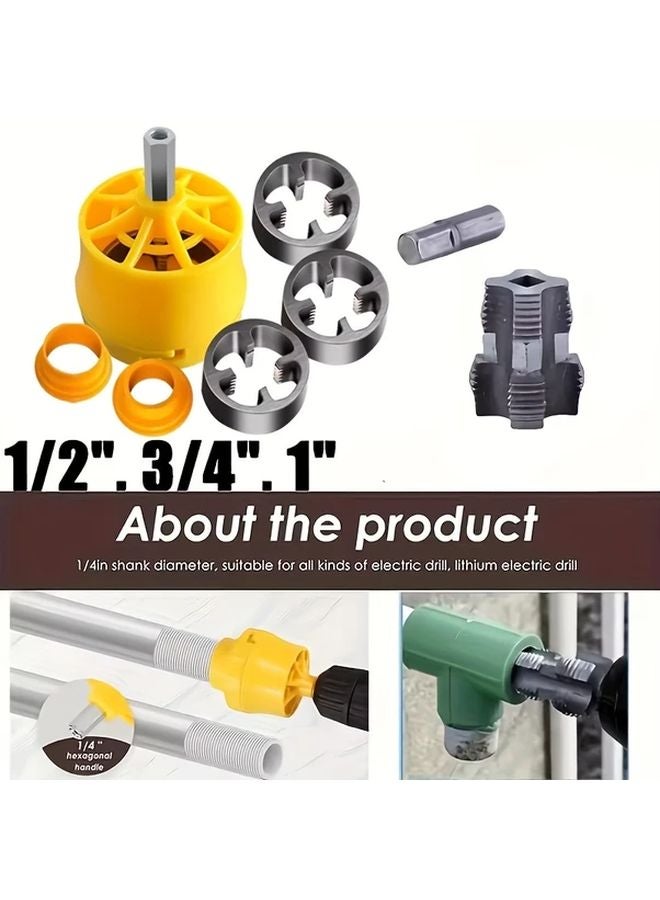 PVC Pipe Threader Kit Outer And Inner Hole Threader Set 1 2 3 4 1 Inch - Image 2