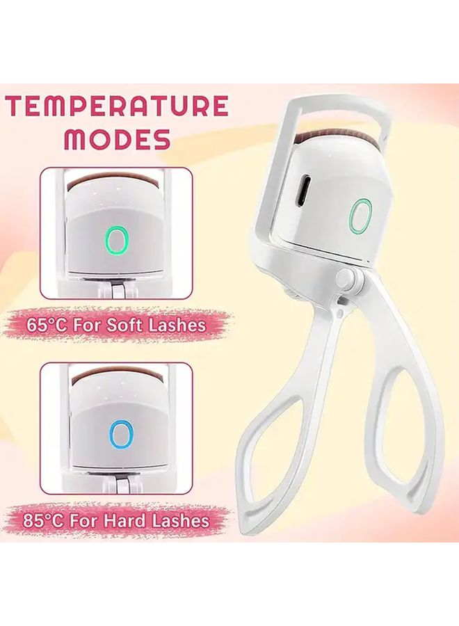 Pink USB Rechargeable Electric Heated Eyelash Curler Long Lasting Heat Compact Design - Image 3