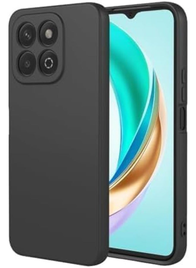 Muzz Case for Honor X7d Liquid Gel Rubber Bumper Case with Soft Microfiber Lining Cushion Slim Shockproof Protective with Camera Protection Cover for Honor X7d 5G (Black) - Image 1