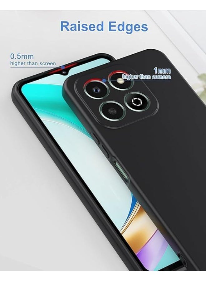 Muzz Case for Honor X7d Liquid Gel Rubber Bumper Case with Soft Microfiber Lining Cushion Slim Shockproof Protective with Camera Protection Cover for Honor X7d 5G (Black) - Image 2