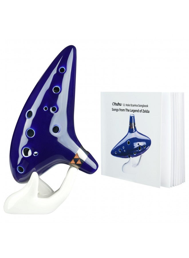 Ohuhu Ohuhu Zelda Ocarina with Song Book (Songs From the Legend of Zelda), 12 Hole Alto C Zelda Ocarinas Play by Link Triforce Gift for Zelda Fans with Display Stand Protective Bag  - Image 1