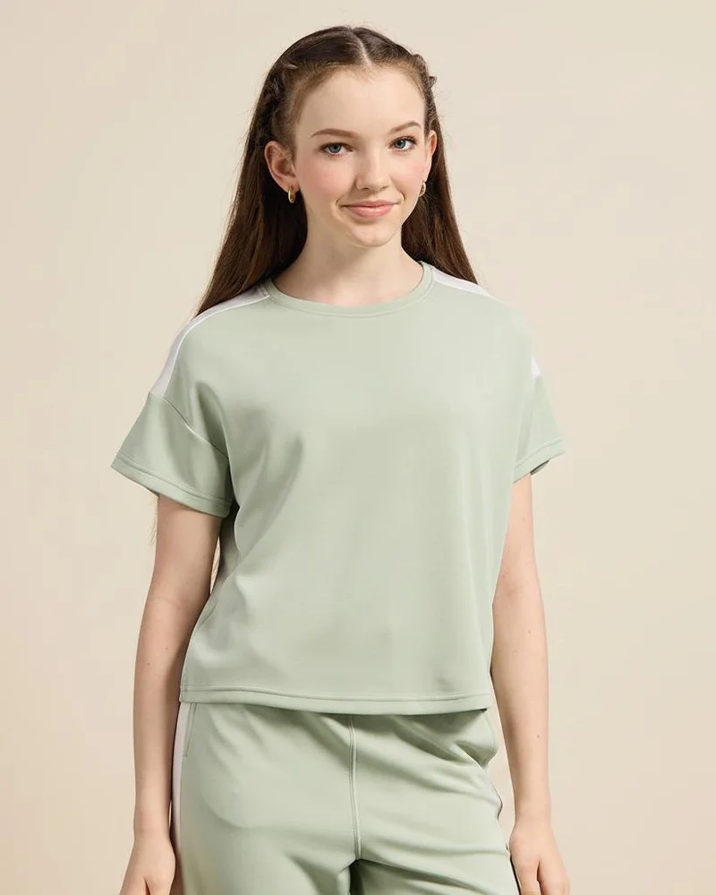 REDTAG Senior Girls Mint Cut And Sew Top