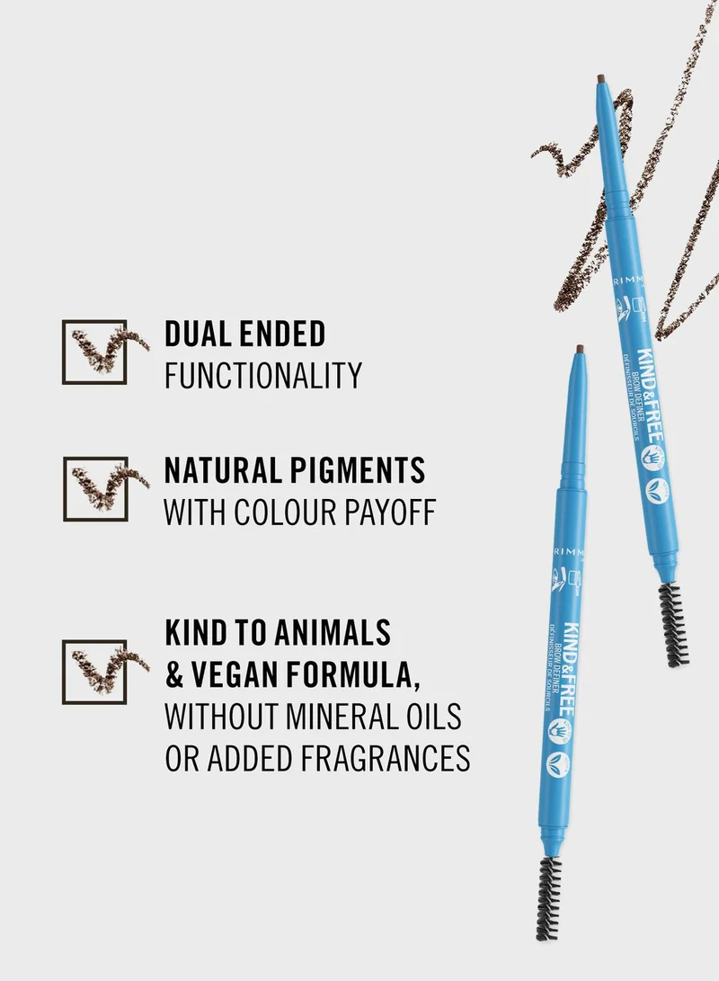 RIMMEL LONDON Rimmel Kind & Free Brow Definer - 005 - Chocolate, 8G