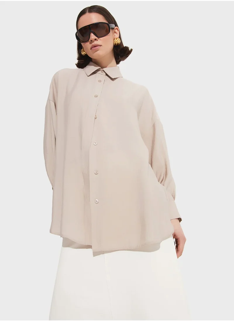 JUNE Tensel  Button Down Shirt