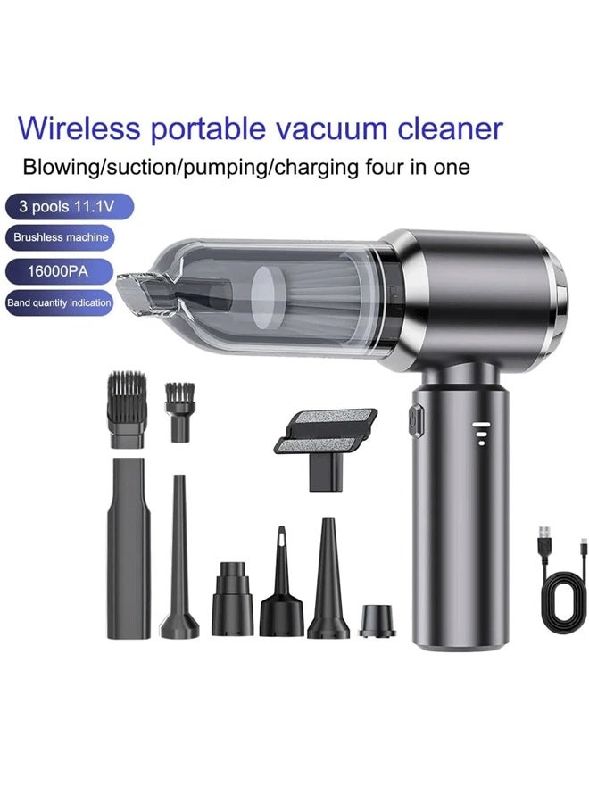 XiuWoo Mini Vacuum Cordless, Portable Vacuum Cordless for Car, 4-in-1 16000PA High Power Portable Rechargeable Vacuum Cleaner with Brushless Motor, Small Handheld Vacuum & Air Blower & Pump - Image 5