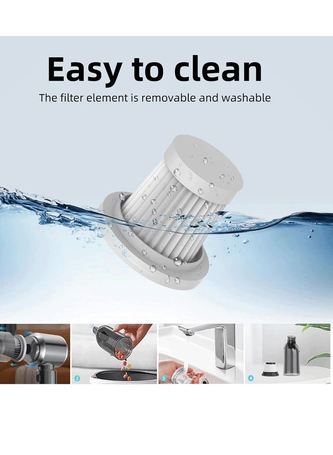 XiuWoo Mini Vacuum Cordless, Portable Vacuum Cordless for Car, 4-in-1 16000PA High Power Portable Rechargeable Vacuum Cleaner with Brushless Motor, Small Handheld Vacuum & Air Blower & Pump - Image 4