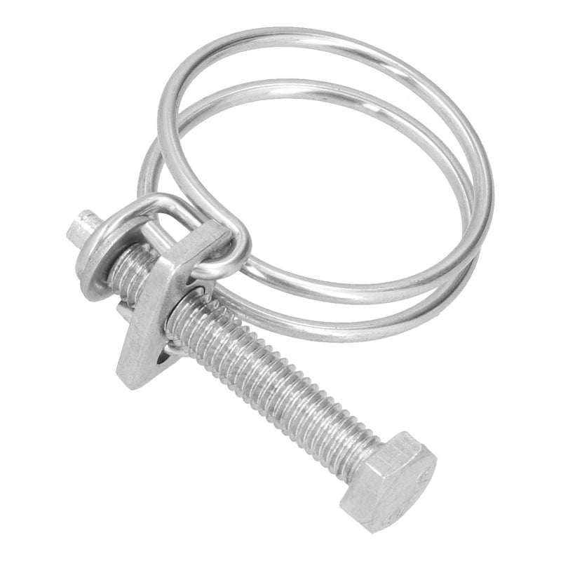 Stainless Steel Hose Clamps 16-19mm Sturdy Durable - Adjustable Diameter Double Wire Clamps for Industrial Household Use - Image 3