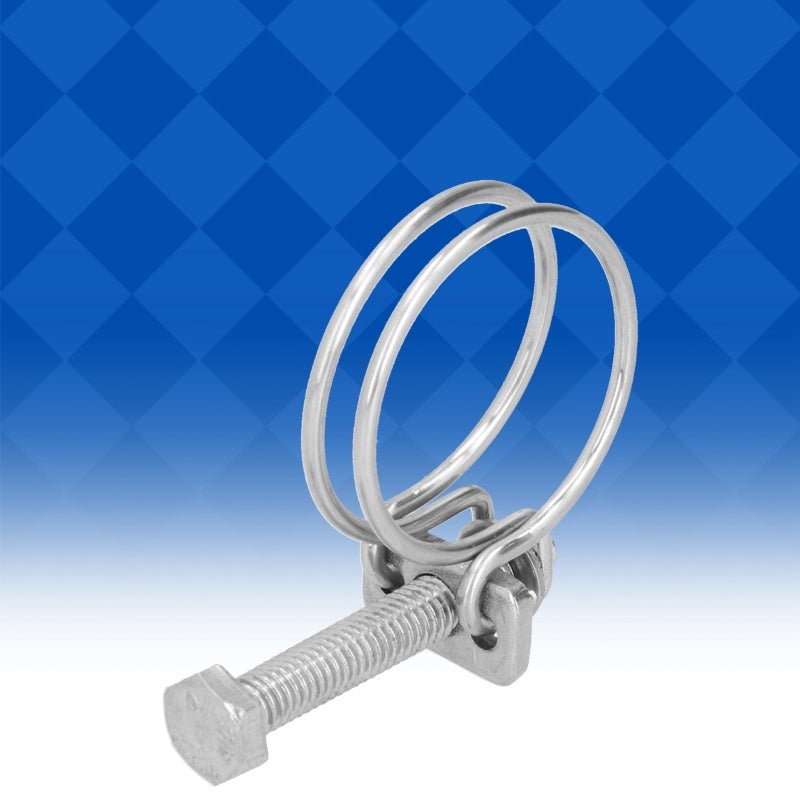 Stainless Steel Hose Clamps 16-19mm Sturdy Durable - Adjustable Diameter Double Wire Clamps for Industrial Household Use - Image 1