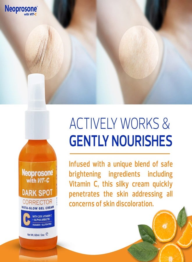 NEOPROSONE Vit C Dark Spot Corrector Gel Cream - 60 ml / 2 fl oz - Skin Brightening Gel to Remove Dark Spots and Restores Even Skin Tone - Anti Aging, Moisturizing Cream for Face, Elbows, Knees, Body - Image 5