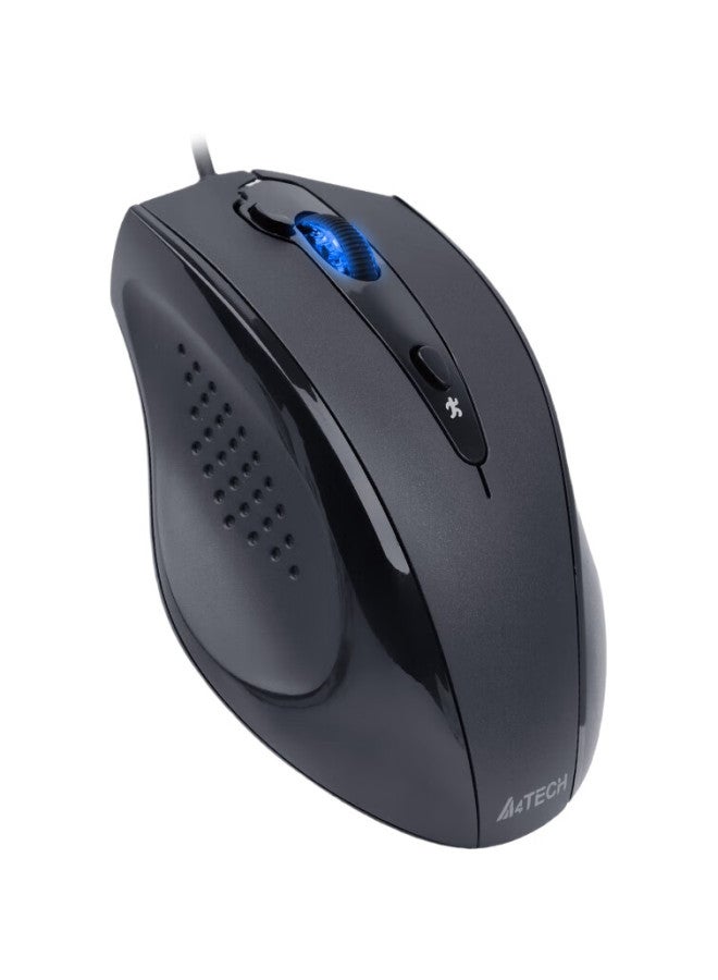 A4TECH N-810Fx Wired Mouse, Laptop And Desktop Office Mouse, Ergonomic, Usb Interface, Large Hand Mouse, Gentleman Black - Image 3