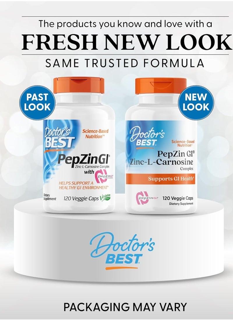 Doctor's BEST Zinc-L-Carnosine Complex With Pepzin GI - 120 Veggie Capsules  - Image 2
