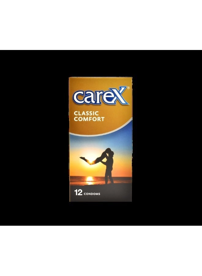 careX Classic Comfort Condoms | Contoured For Comfort and Pleasure | 12 Count