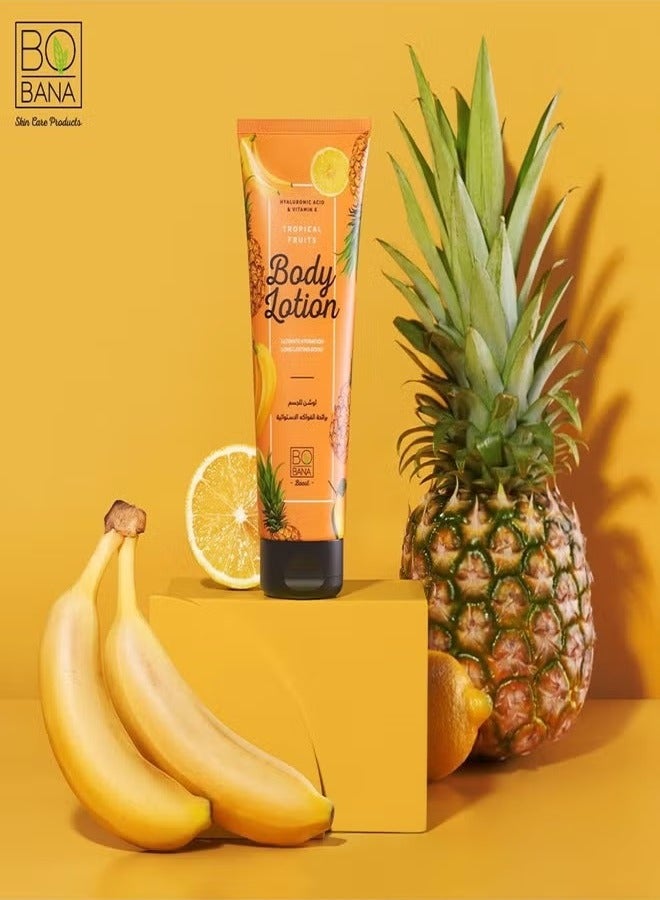 لوشن للجسم برائحة الفواكه الاستوائية مع حمض الهيالورونيك وفيتامين هـ - 240 مل