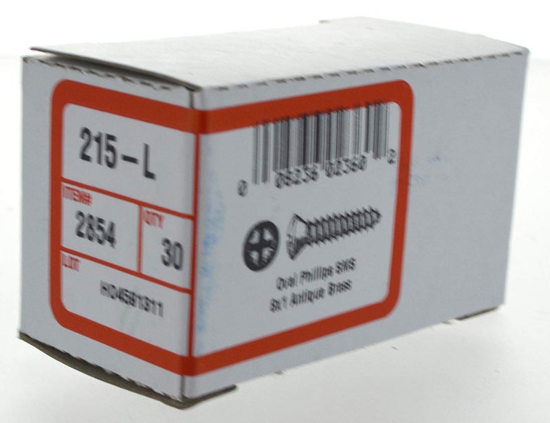 Hillman 2854 8 x 1-Inch Oval Head Antique Brass Decorative Sheet Metal Screw, 30-Pack - Image 3