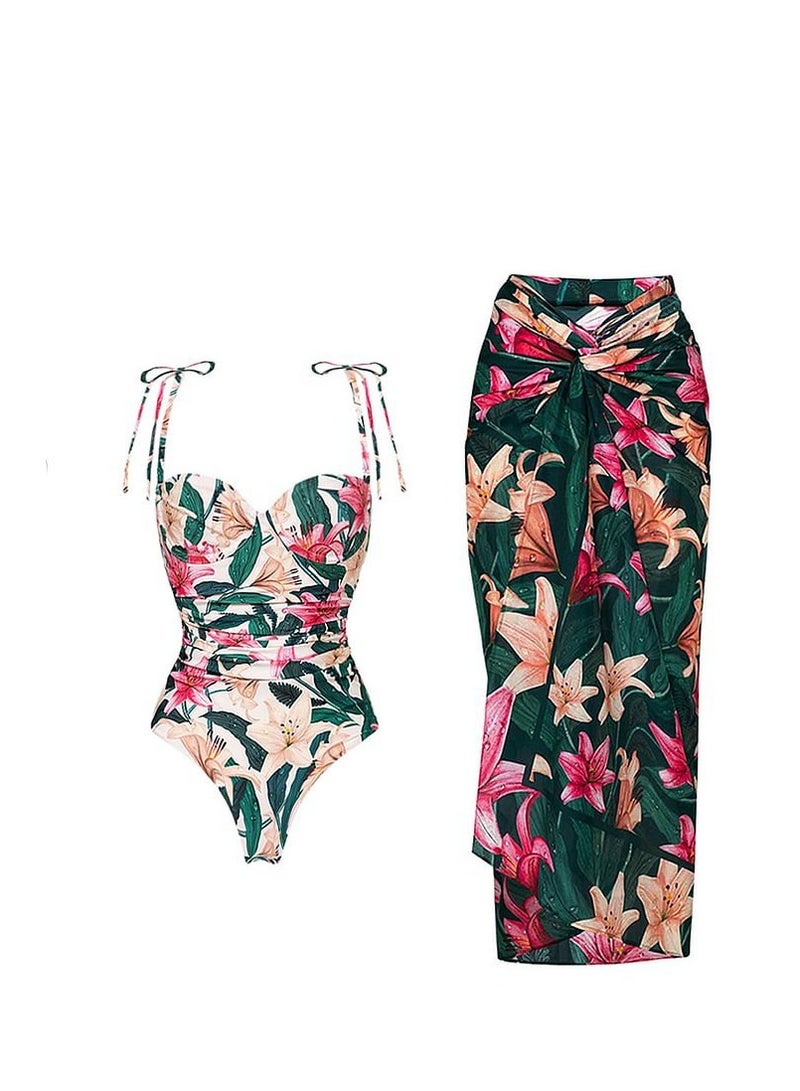 Y&D 2 Pice Summer swimsuit cover up women halter  set swimming suit women Beach Wear Swimwear - Image 1