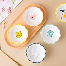 DANSR DANSR Printed Flower Shape Bowl Set for Kitchen Ketchup Serving Dip Sauce Chutney Katori Pickle Mini Bowls Dips Ceramic Dining Ketchup Bowls Sauce Bowls Chutney Bowls Random Colour  - Image 1