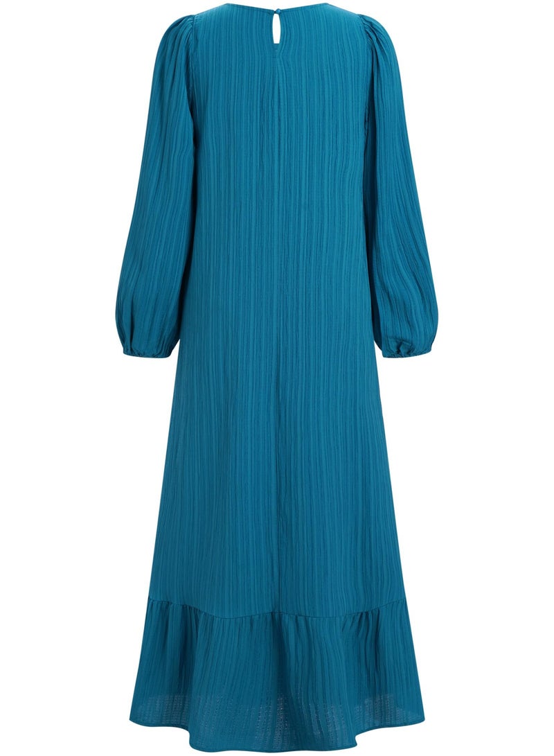 Muslim Dresses for Women One-Piece Long Sleeve Round Neck Islamic Prayer Dress Abaya Kaftan Dubai Casual Dress  - Image 2