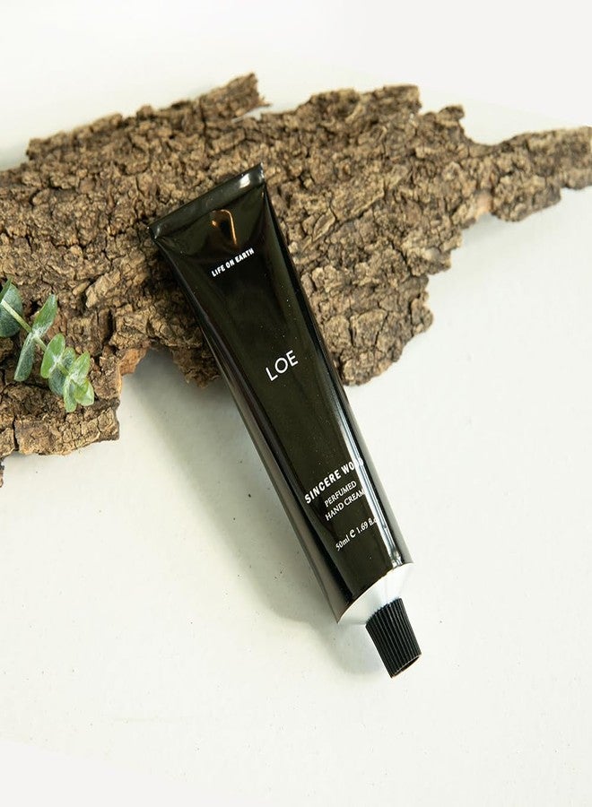 LOE Life On Earth perfumed hand cream, 50ml/1.69fl oz (SINCERE WOOD) - Image 2