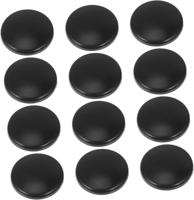 Black Car Door Screw Cover Caps 12pcs Auto Interior Decoration Hardware Accessories - Image 1