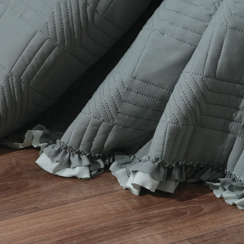 Schafer Home Clara Bedspread Set 3 Pieces-Grey