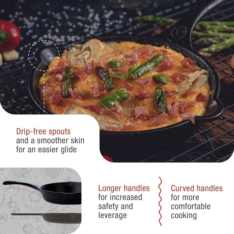 Victoria 6.5 Inch Mini Cast Iron Skillet. Small Frying Pan,Seasoned with 100% Kosher Certified Non-GMO Flaxseed Oil (SKL-206) - Image 4