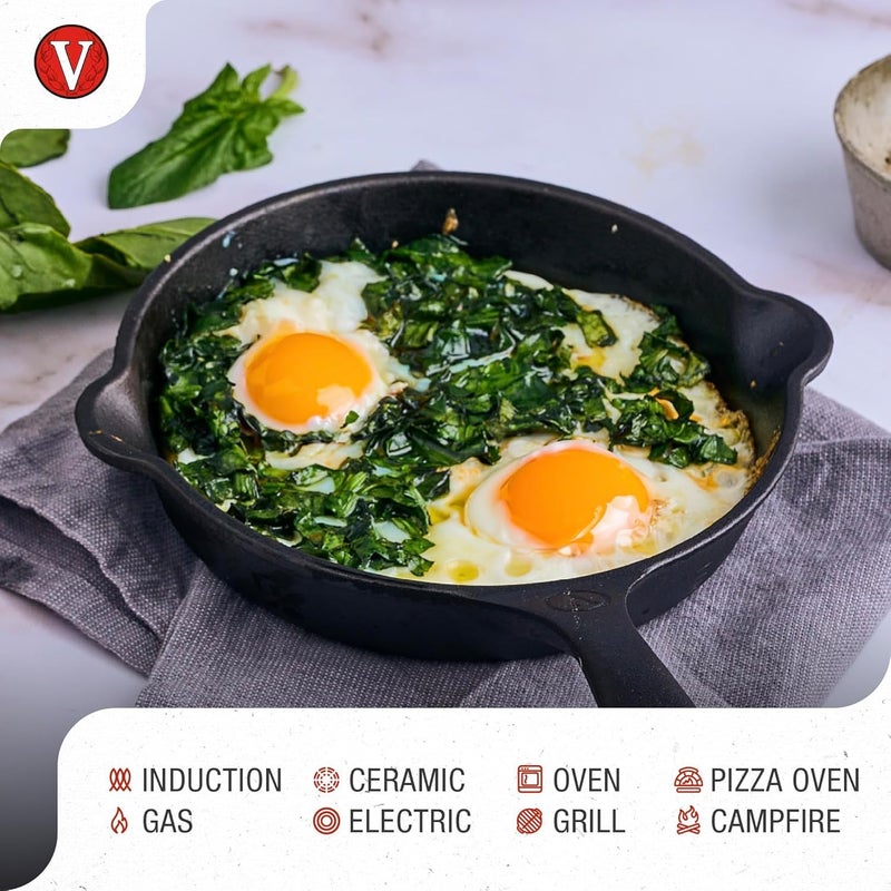 Victoria 6.5 Inch Mini Cast Iron Skillet. Small Frying Pan,Seasoned with 100% Kosher Certified Non-GMO Flaxseed Oil (SKL-206) - Image 3