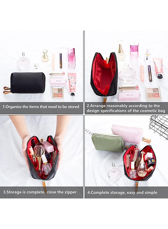 O Ozone Small Beauty Bag for Purse, Travel Handy Makeup Pouch Portable Cosmetic Bag Clutch Pouch Organizer Storage Bag for Women Girls- Pink  - Image 3