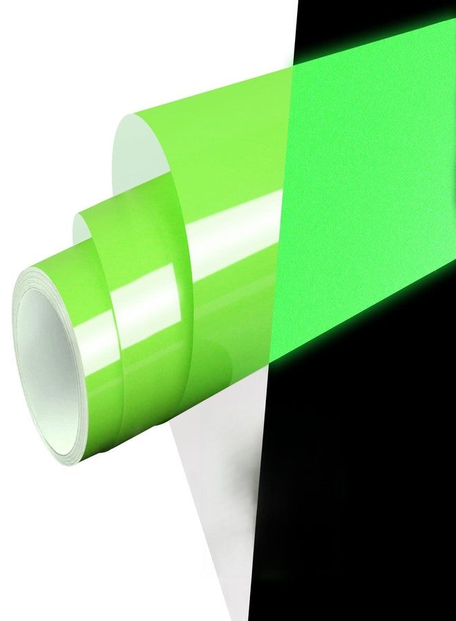 WRAPXPERT Glow in the Dark Permanent Vinyl Roll, Lime Green Glow in the Dark Vinyl for Wrap,Stickers,Decal,Lettering,12" x5ft - Image 1