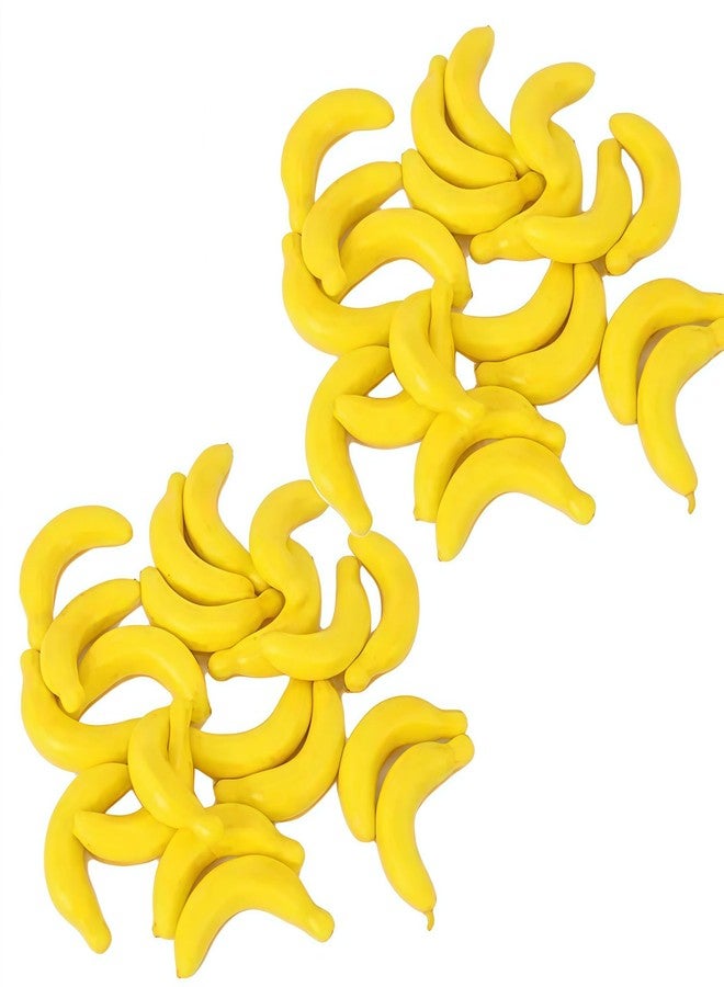 SelHeng 40 Pcs Yellow Mini Fake Banana Fruit, Artificial Banana Props, Plastic Foam Vegetables Fruit as Home Party Ornament Craft Props Gift,Simulation Fruit Props for Photography Blenders and Sponges 3-6CM - Image 1