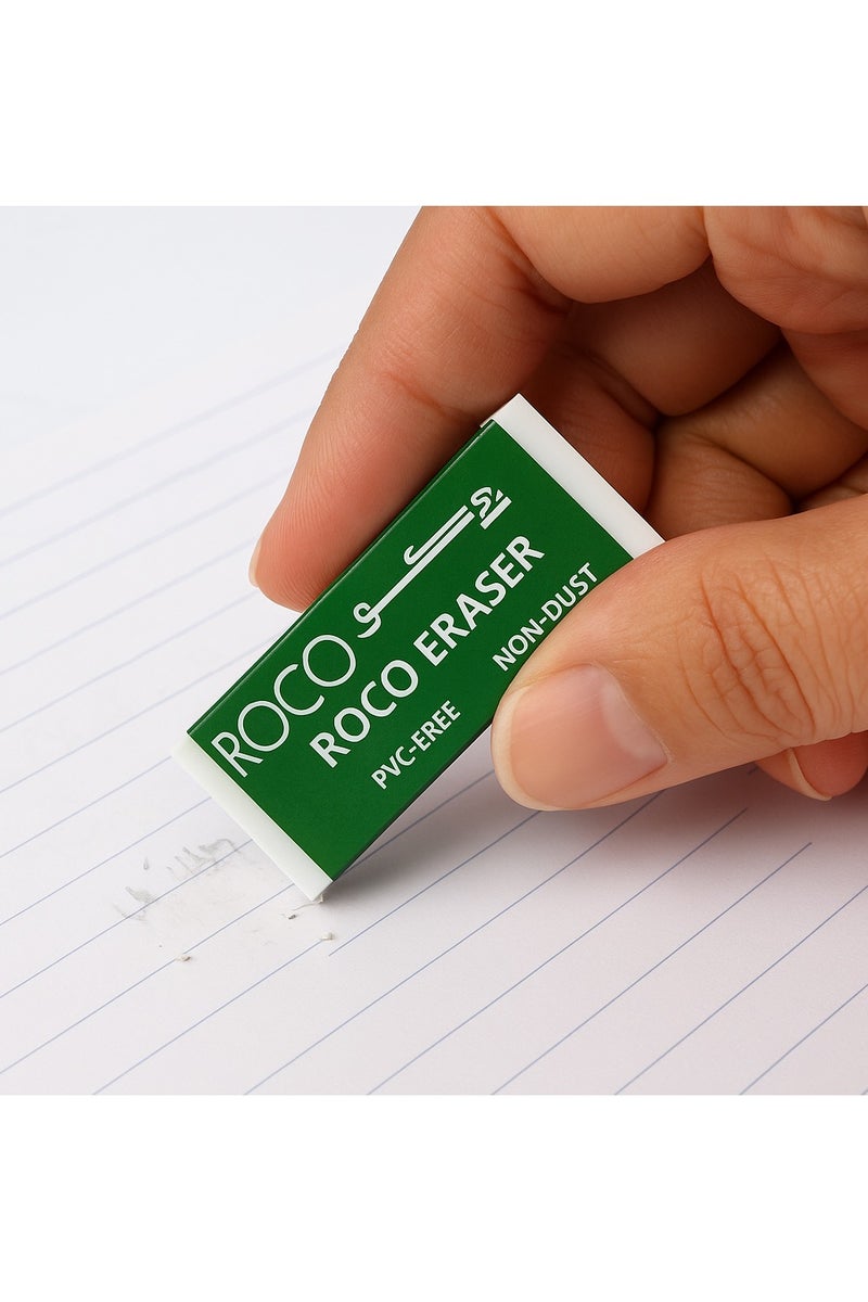 Roco PVC-Free Erasers – 4 Pcs Multicolor Set (RQ-28826A), Non-Dust, Safe for Kids - Image 3