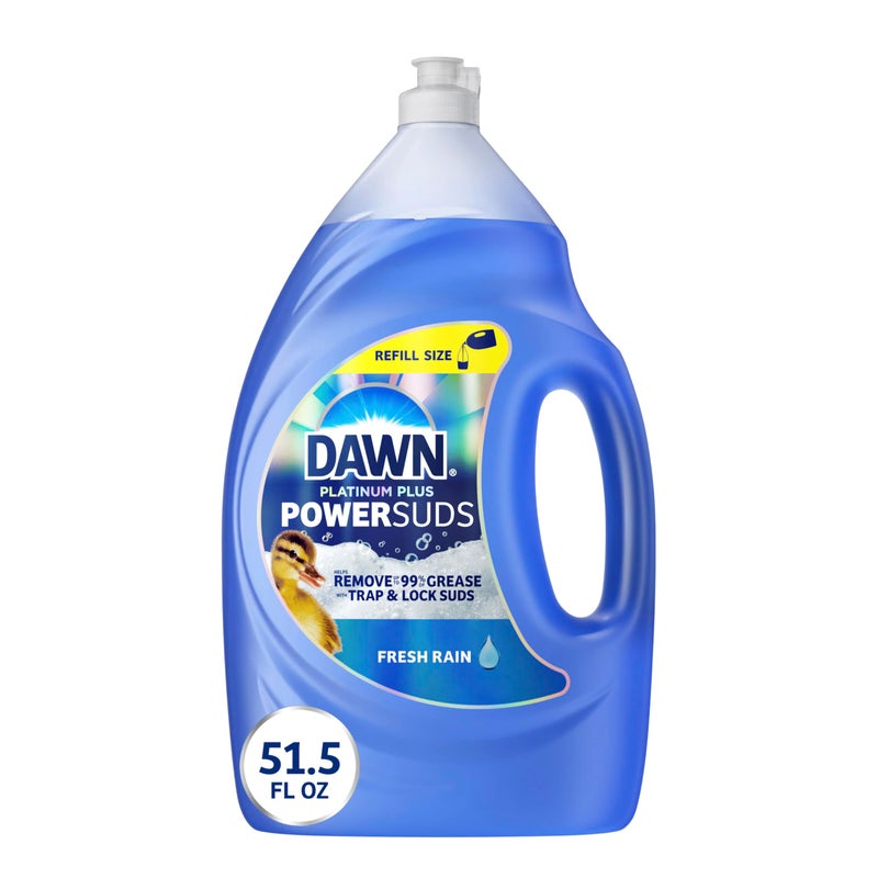Dawn Platinum Plus PowerSuds Liquid Dish Soap, 51.5 oz. Refill - Image 1