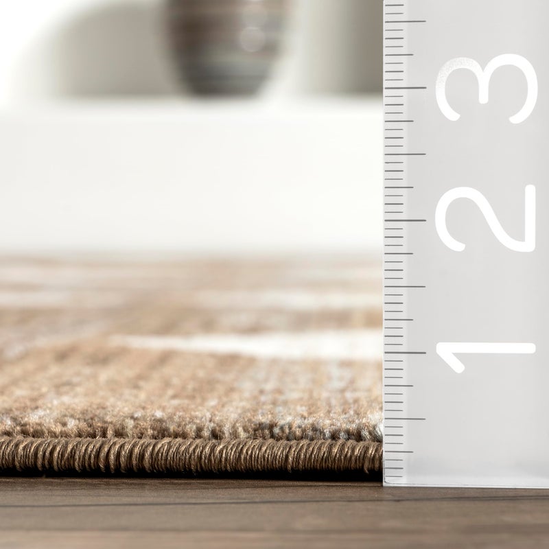 Nuloom Fringed Performance Meline Beige/Blue/Ivory, 5' x 7'10", Checkered, Soft and Cozy, High Traffic, Stain Resistant, Easy Clean, Durable Area Rug for Bedroom, Living Room, Dining, Den, Foyer - Image 5