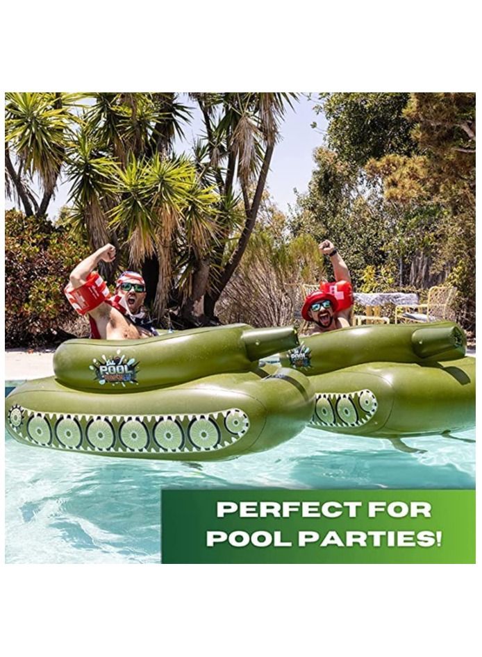 Float Pool Floaties Tank Sprinkling Toy with Squirt Gun for Kids Adult,Tank Inflatable for Pool Party Toys