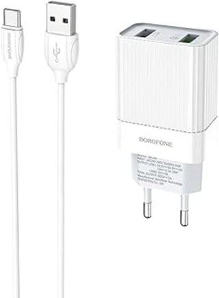 Borofone BA39A Speedway dual port QC3.0 charger set(Micro)(EU) - white - pzsku/Z77FF47E680D8BF00D455Z/45/_/1719698551/4ceddab6-0190-4fe1-96b4-9a09da176804