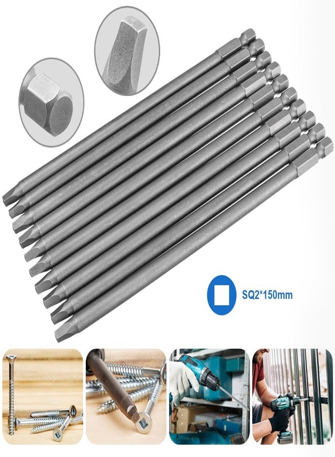 Wolfride 10pcs Square Head Bits #2 Square Drive Bit Set 1/4-Inch Shank Tip Bit #2 Long Magnetic Square Head Screwdriver Bits 5.9 Inch Length - Image 4