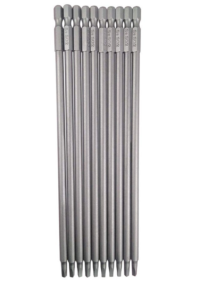 Wolfride 10pcs Square Head Bits #2 Square Drive Bit Set 1/4-Inch Shank Tip Bit #2 Long Magnetic Square Head Screwdriver Bits 5.9 Inch Length - Image 1