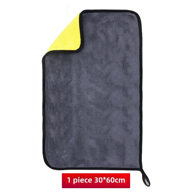 Generic Professional car wash towel, special towel for car cleaning, no lint, no marks, absorbent thickened large glass cleaning coral fleece 30*60CM 
