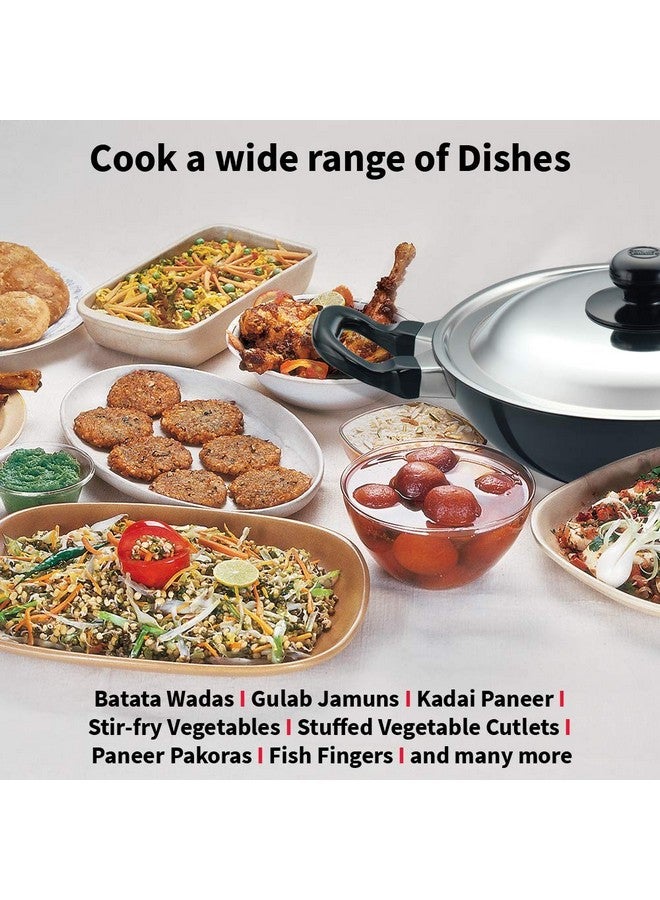Hawkins Futura 1.5 Litre Deep Fry Pan, Non Stick Kadai with Stainless Steel Lid, Round Bottom Kadhai, Small Non Stick Kadai, Black (NK15S) - Image 5