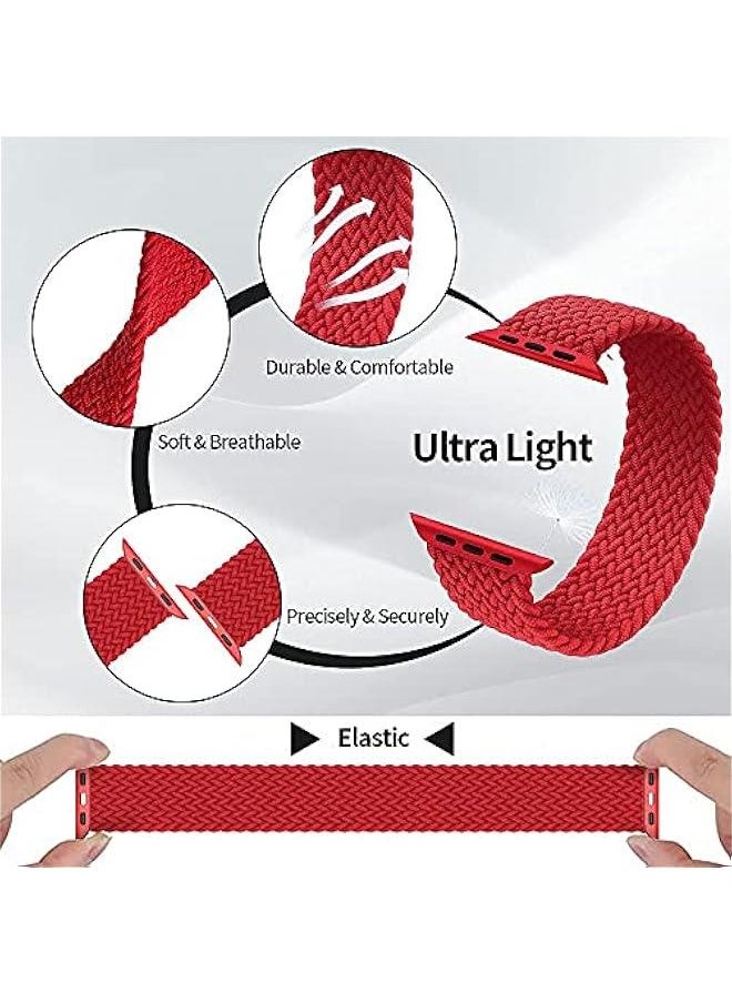 RYNX - for  Watch Band 42mm44mm45mm49mm Strap Braided Solo Loop Replacement Band Wristband for Watch UltraUltra 2 Series 9876SE54321 42mm44mm45mm49mmM Red) - Image 1