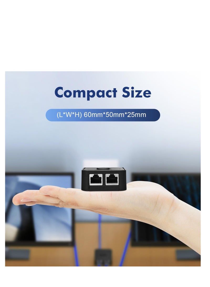 Generic - Gigabit Ethernet Switch, Passive Network Selector, A/B Input/Output for Home or Office, Manual Bidirectional Splitter, No Power Needed, Ideal for Network Hub Use. - Image 1