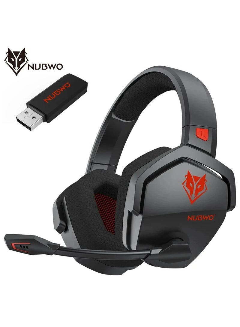 نوبو سماعة ألعاب لاسلكية مزدوجة G06 مزودة بميكروفون لجهاز PS5 وPS4 والكمبيوتر الشخصي والهاتف المحمول، لاسلكية بتردد 2.4 جيجاهرتز + بلوتوث - Image 1