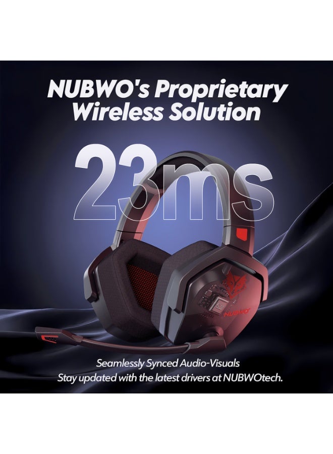 نوبو سماعة ألعاب لاسلكية مزدوجة G06 مزودة بميكروفون لجهاز PS5 وPS4 والكمبيوتر الشخصي والهاتف المحمول، لاسلكية بتردد 2.4 جيجاهرتز + بلوتوث - Image 2